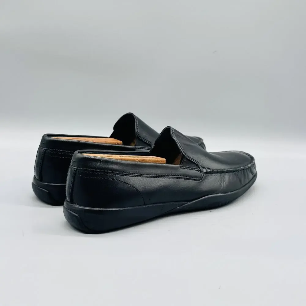 Cole Haan Shoes Mens 9 Black Leather Moc Toe Loafers Slip On Dress Comfort